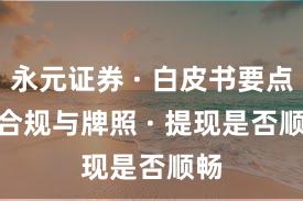 永元证券 · 白皮书要点 · 合规与牌照 · 提现是否顺畅