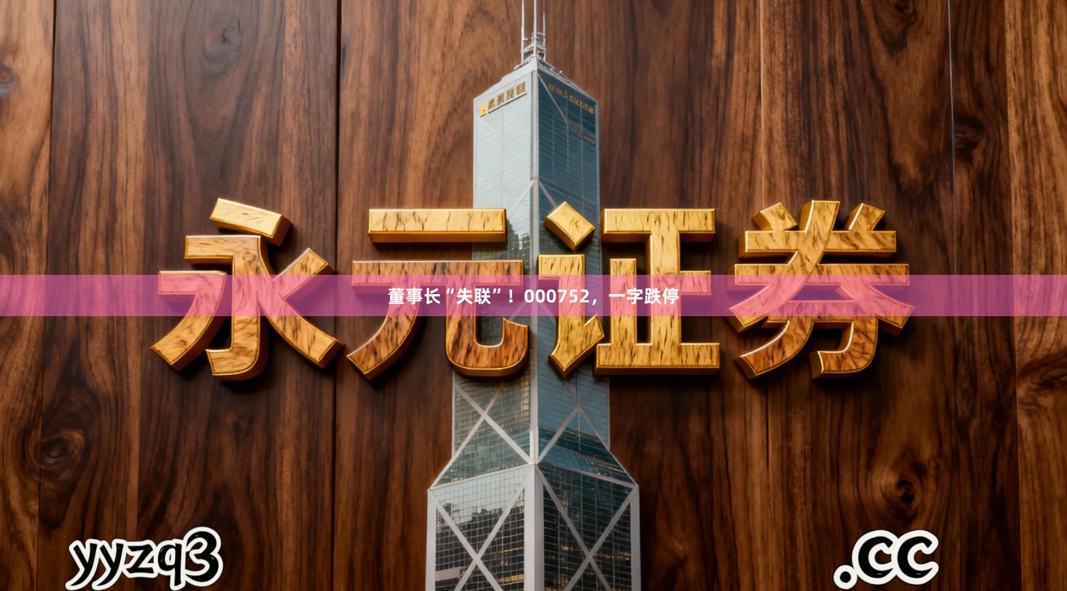 董事长“失联”！000752，一字跌停